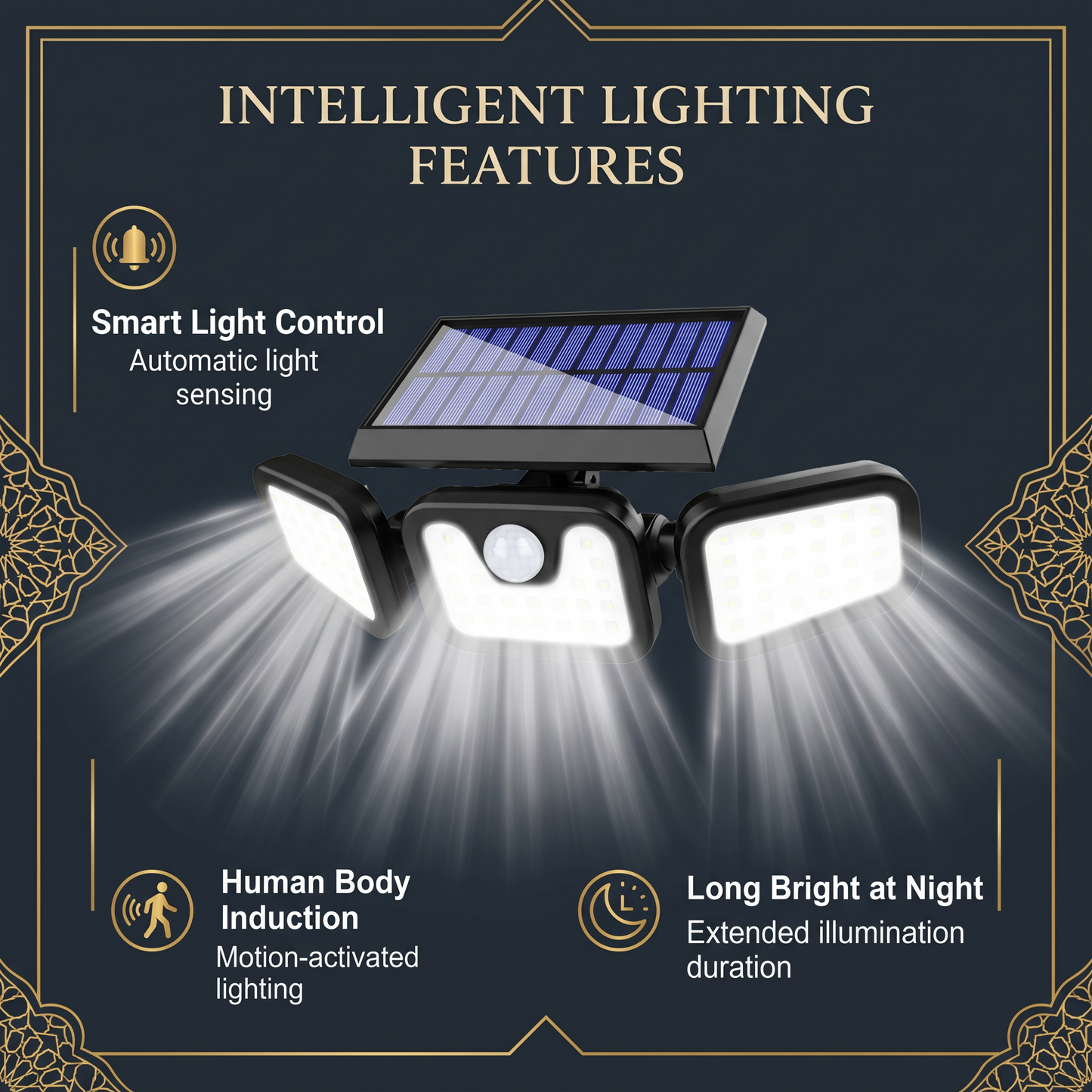 Three-head Solar Light