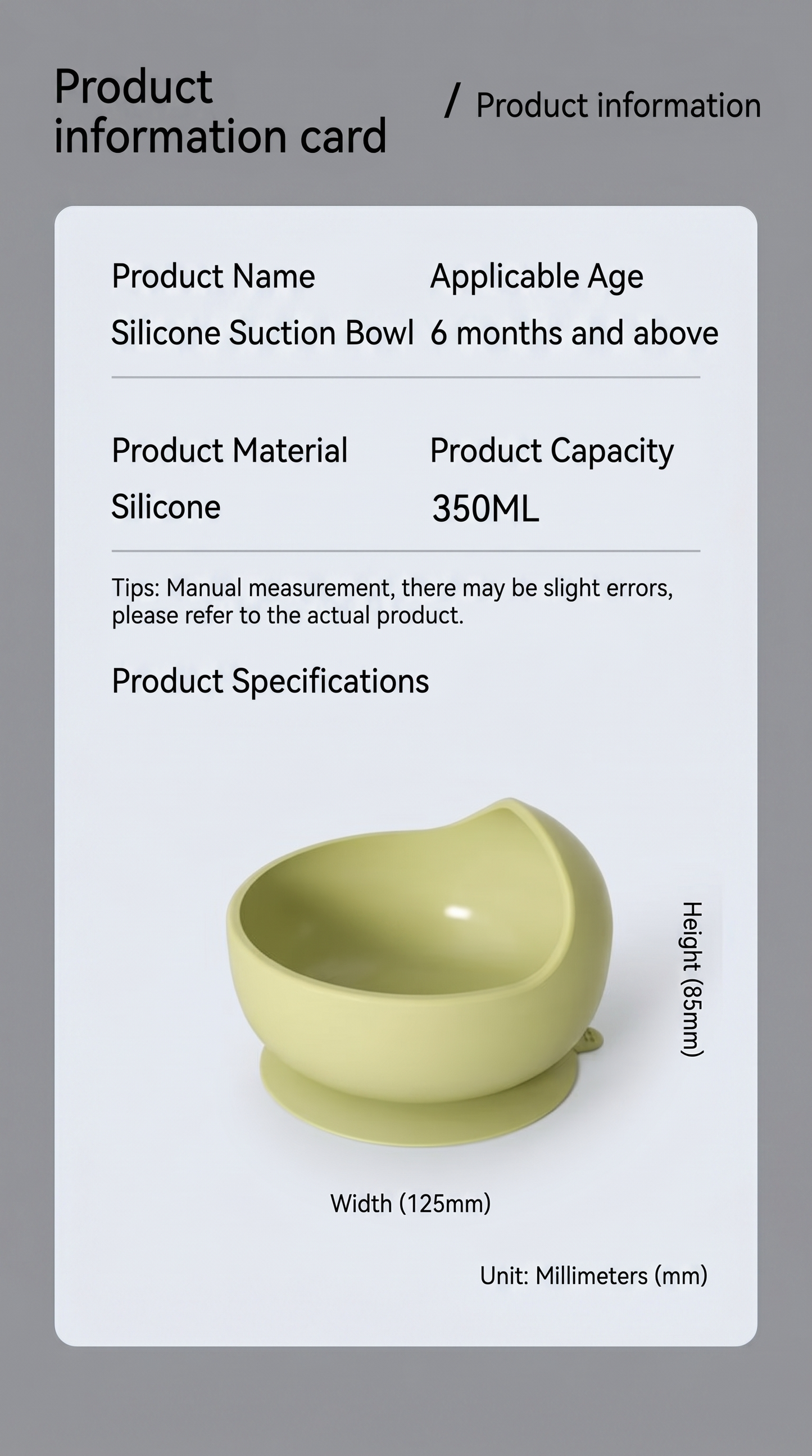 Spill-Proof Silicone Bowl for Children