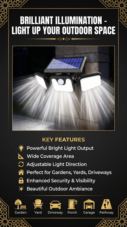 Three-head Solar Light