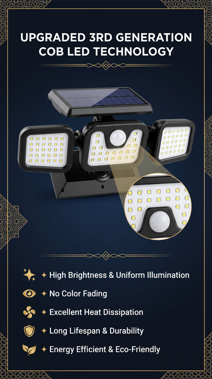 Three-head Solar Light