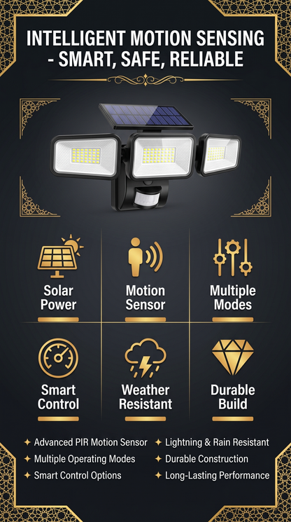 Three-head Solar Light