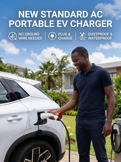 Portable electric vehicle charging device