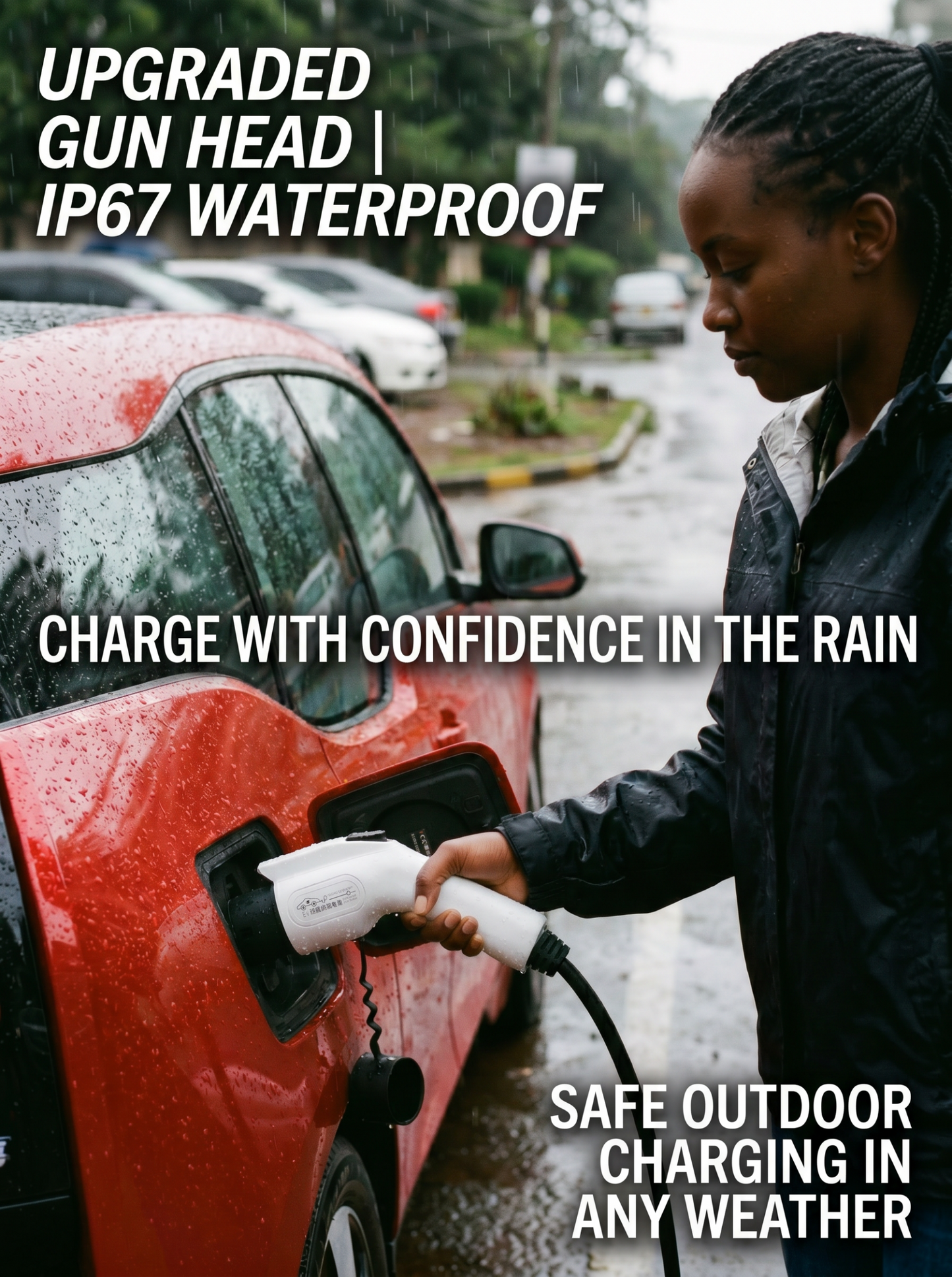 Portable electric vehicle charging device