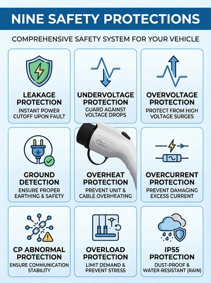 Portable electric vehicle charging device