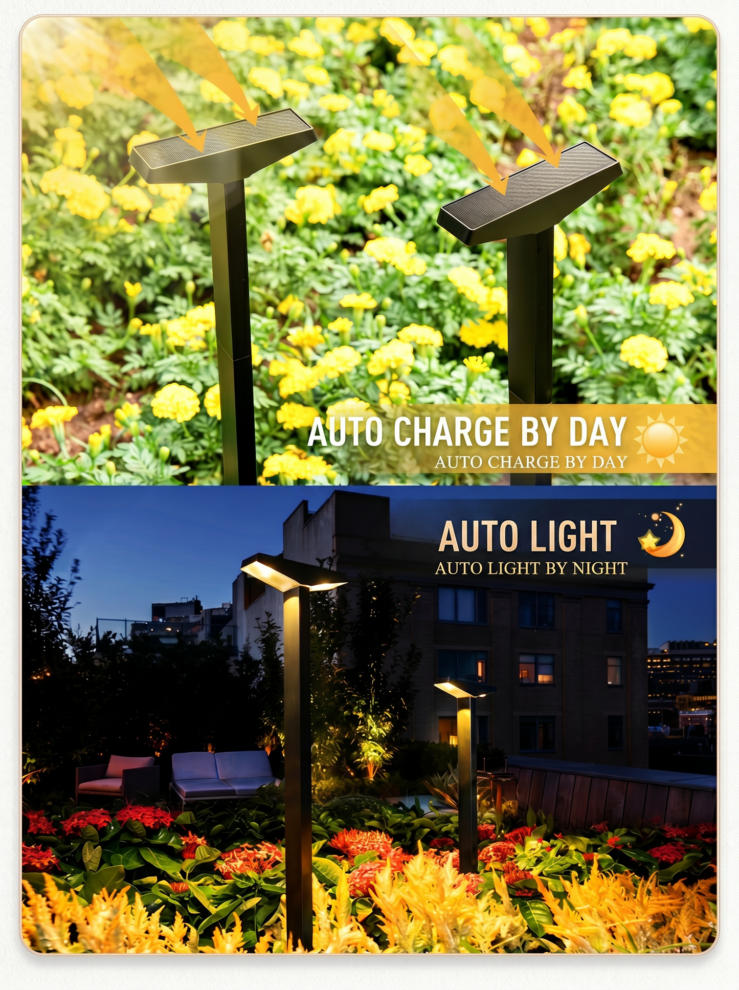 Solar-powered decorative garden lights