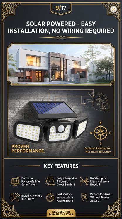 Three-head Solar Light