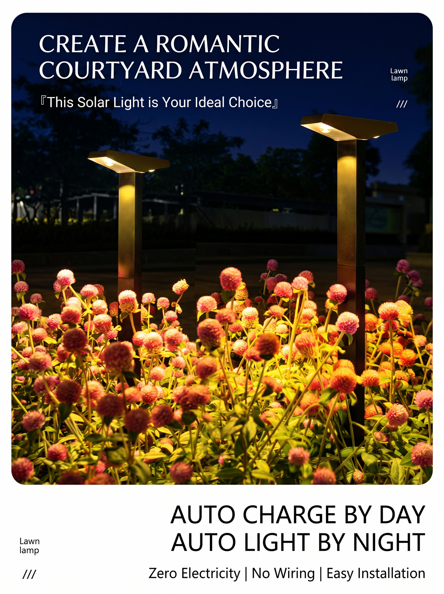 Solar-powered decorative garden lights