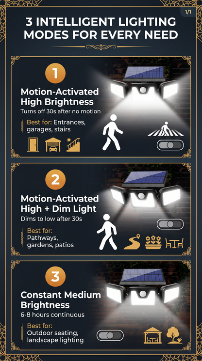 Three-head Solar Light